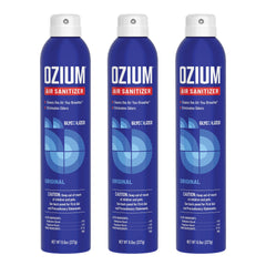 Ozium 8oz Original Scent three-pack bottle for fresh air in rooms and cars