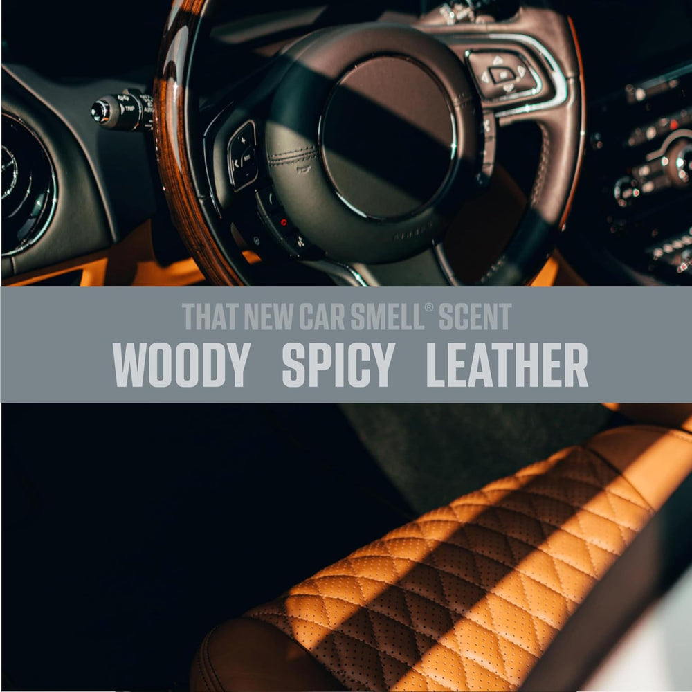 Ozium new car smell refresh captures fresh cabin aroma.