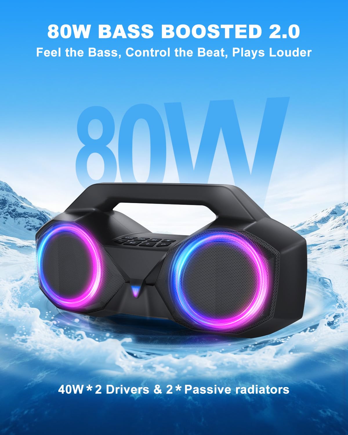 OZJ Dynamic RGB Lighting creates party-ready ambience.