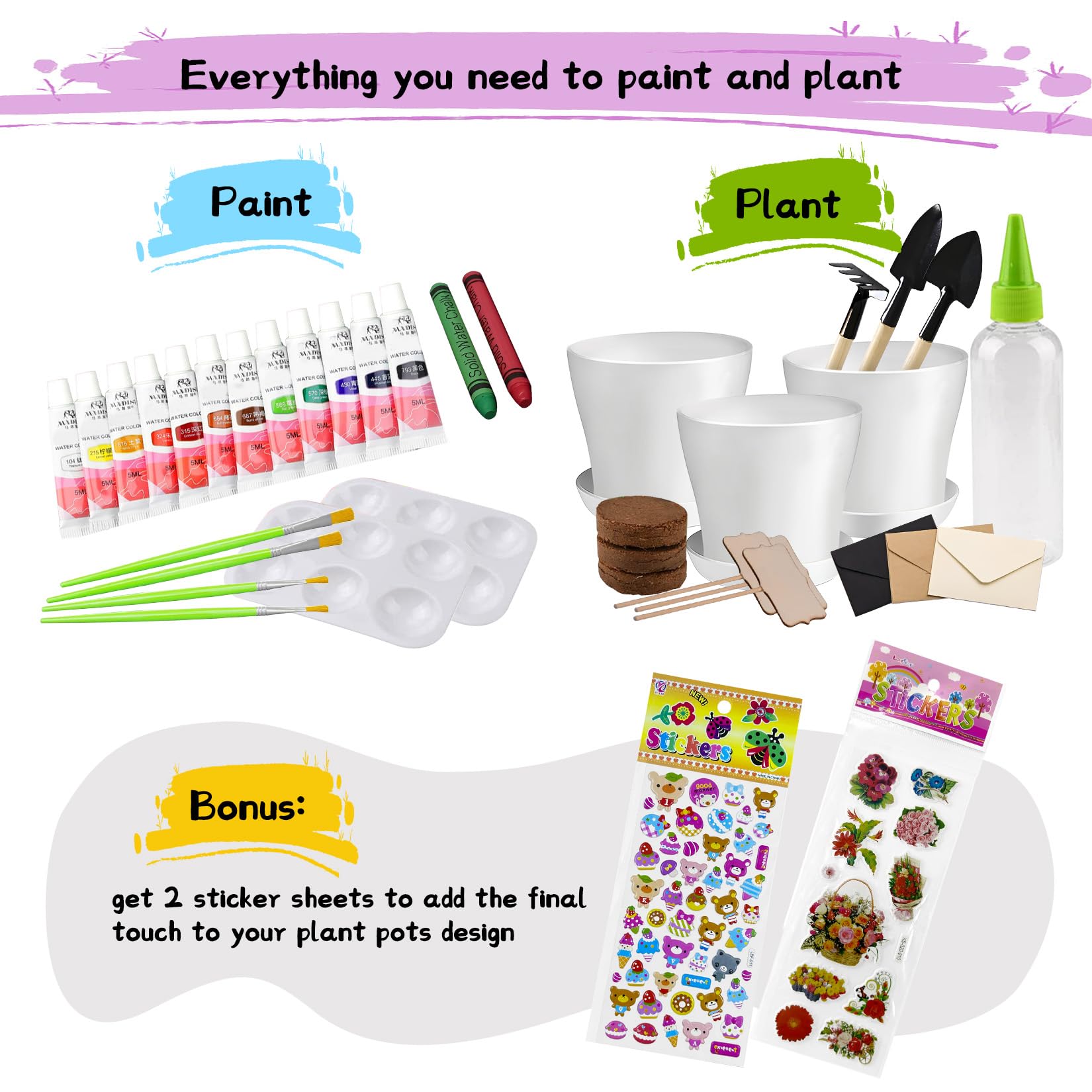 Ozzagar graffiti pens labels: children personalize plant markers for easy identification.