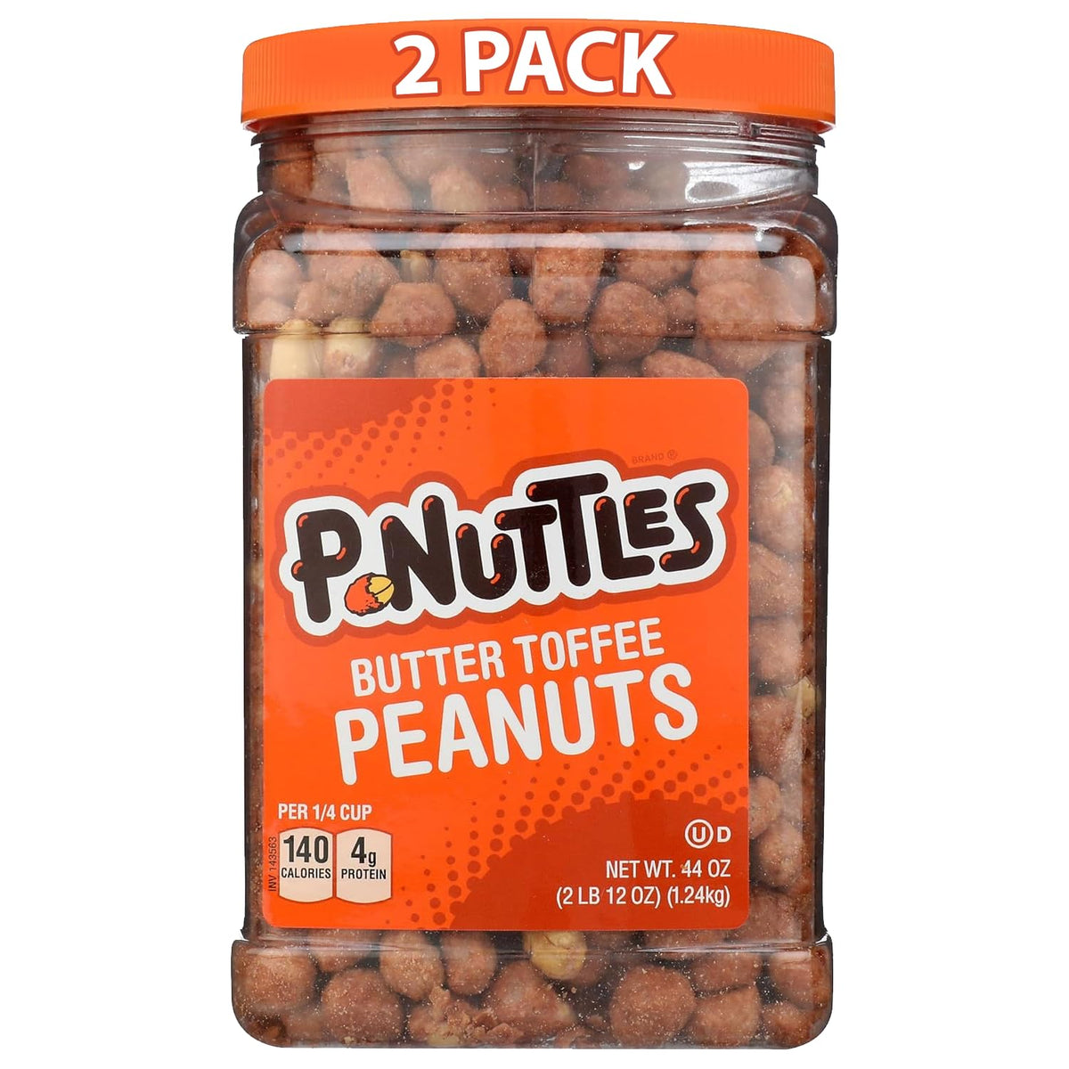P-Nuttles Butter Toffee Peanuts in a resealable jar for sharing