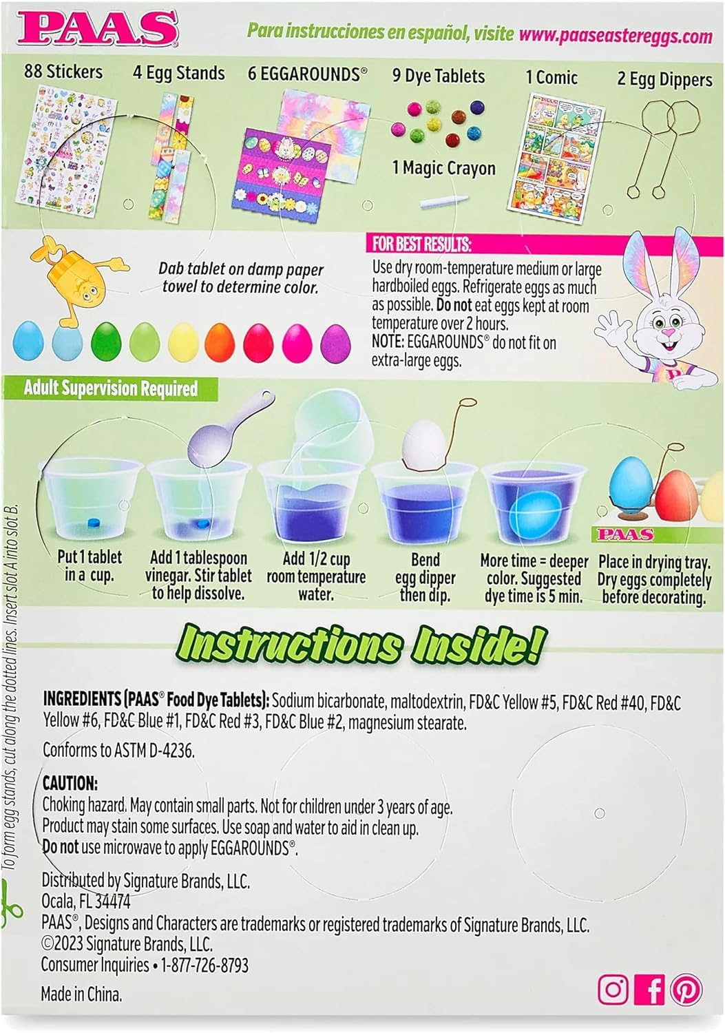 PAAS Deluxe Easter egg decor dyes and stickers for creative patterns.