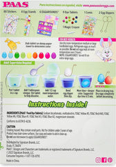 PAAS Deluxe Easter egg decor dyes and stickers for creative patterns.