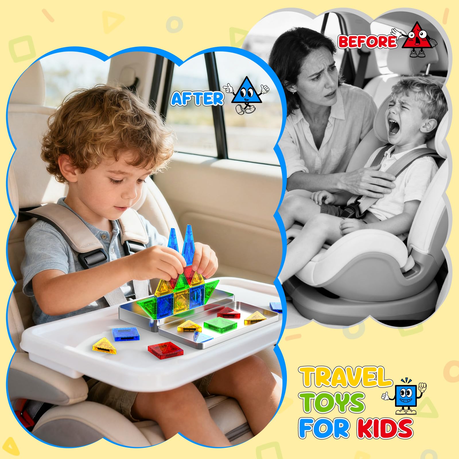 Paaxido magnetic tiles carrying case highlighting portable storage for travel
