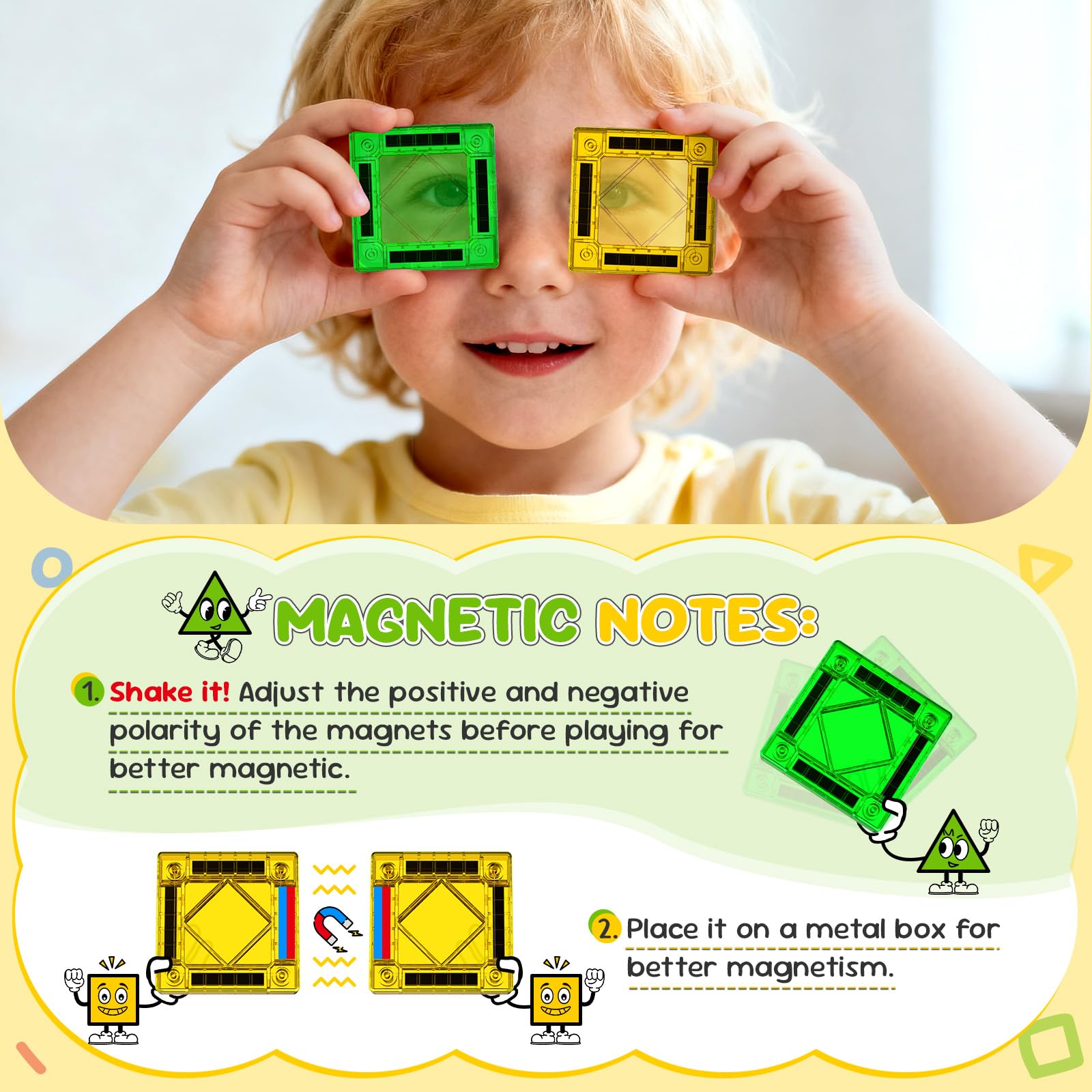 Paaxido Mini Tiles illustrating magnets with poles for polarity play