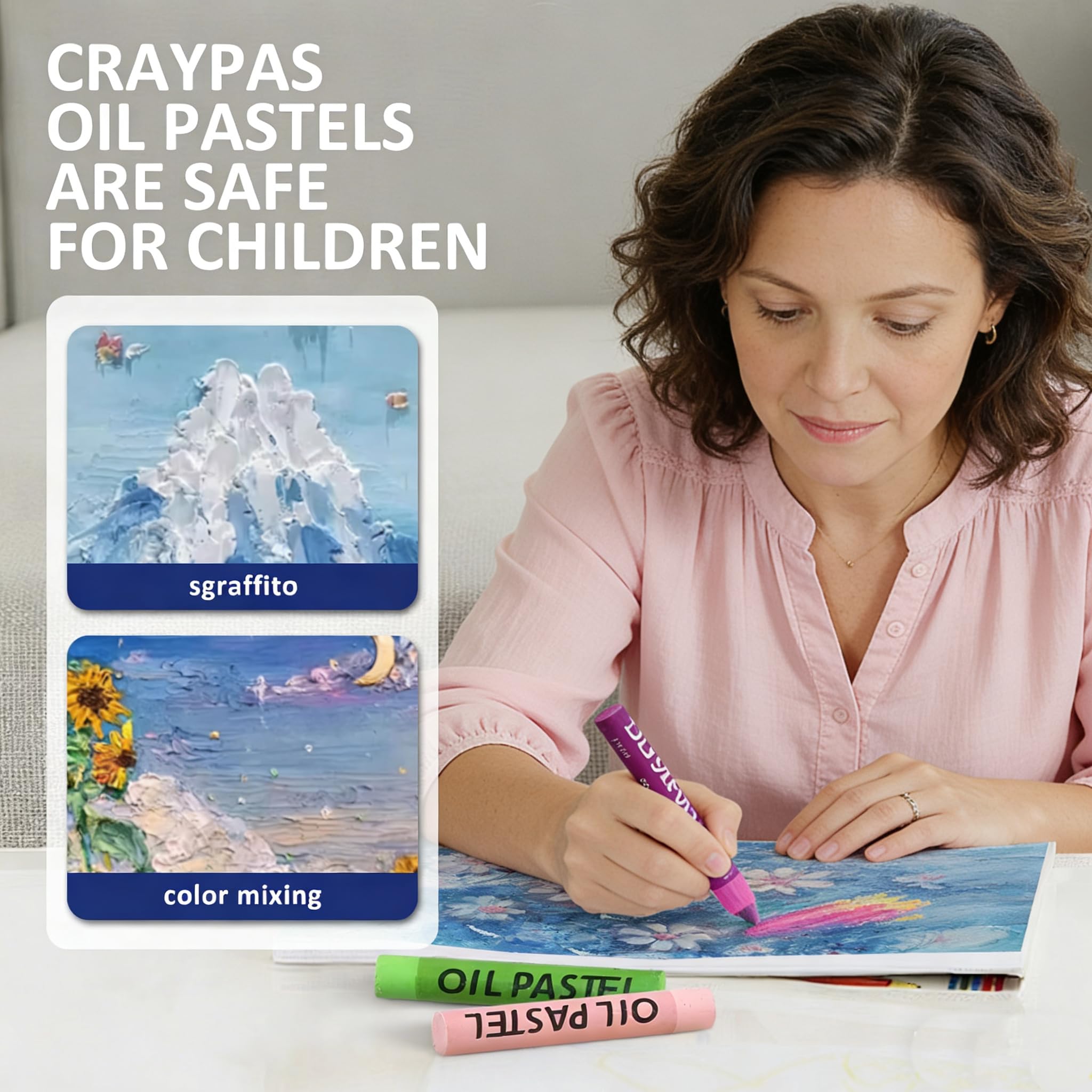 PABLUE Oil Pastels gift set with delicate packaging and color-coordinated wrap.