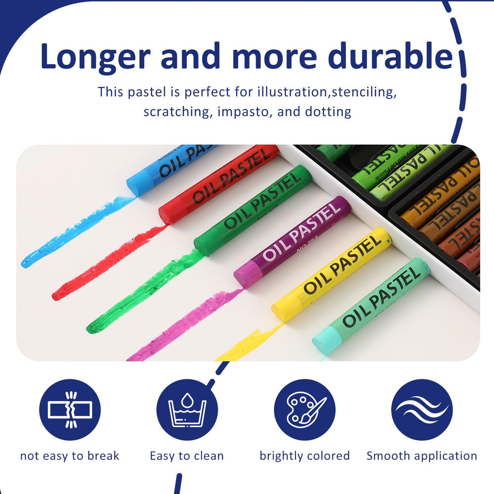 PABLUE Oil Pastels great for layering to build rich color depth on canvas, wood, glass.