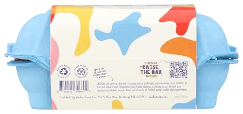 Pacha Soap Co color-changing froth bomb dissolves colorfully, creating vivid bath foam