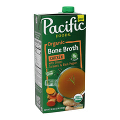 Pacific Foods bone broth pour with ginger and turmeric for a comforting warm sip