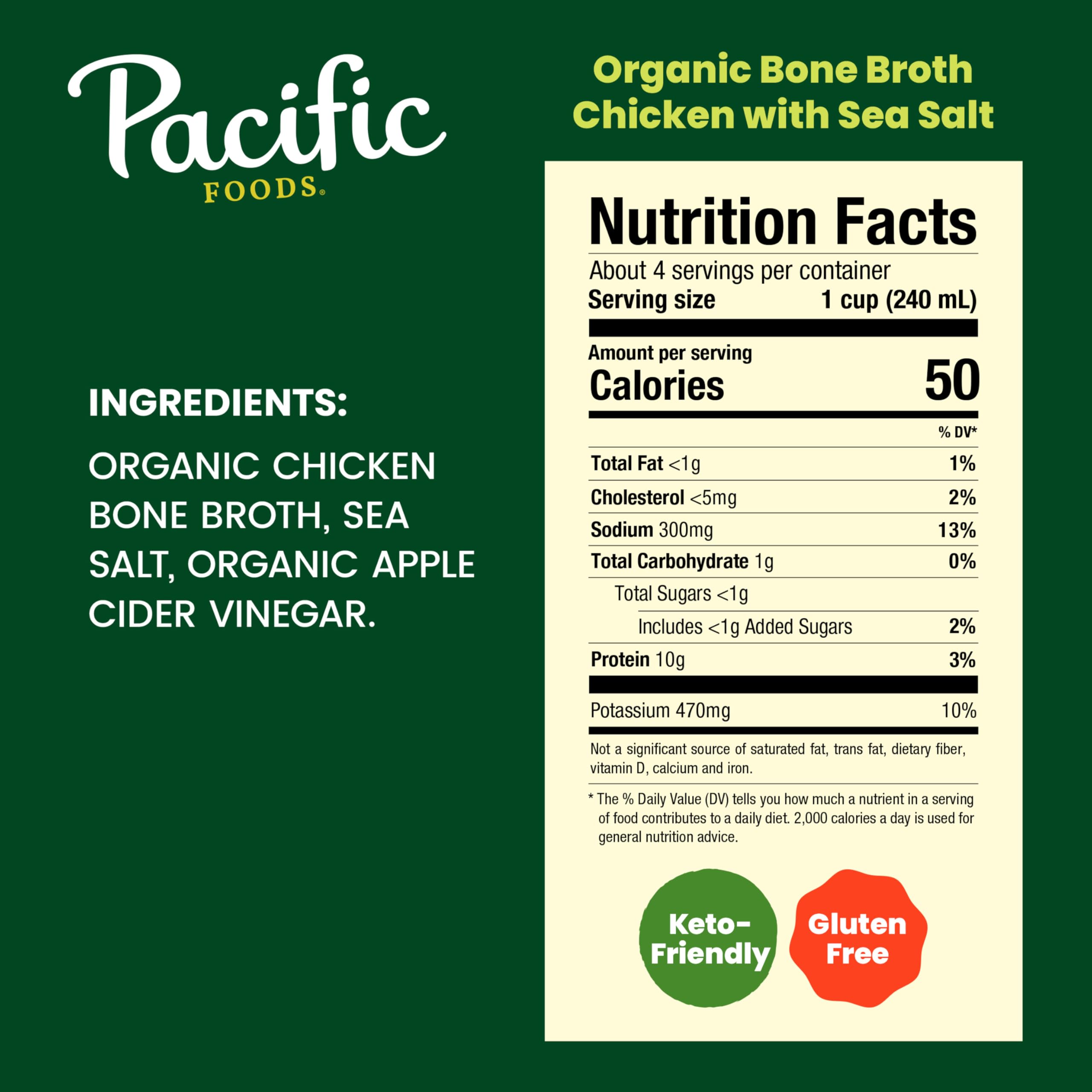 Pacific Foods bone broth cup steaming, ideal for sipping or as a base.