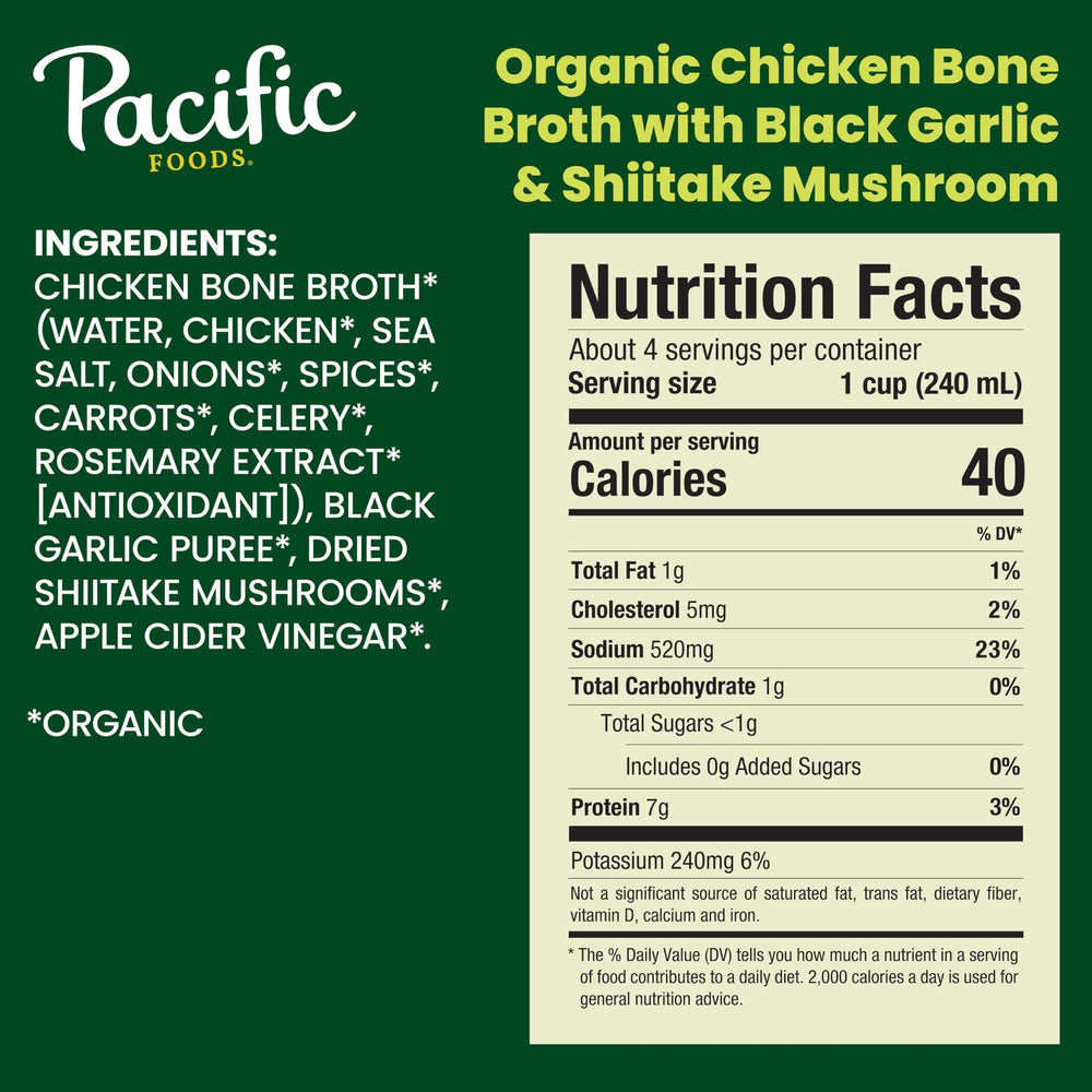 Pacific Foods organic chicken bone broth serving cup ready for quick nourishment