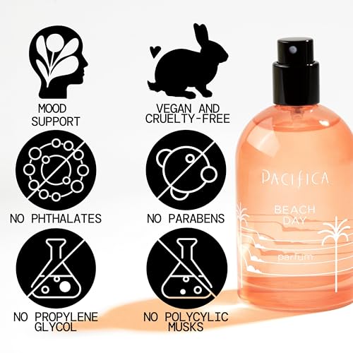 Hand applying Pacifica Beach Day Spray on skin, hinting at mood-lifting ritual.