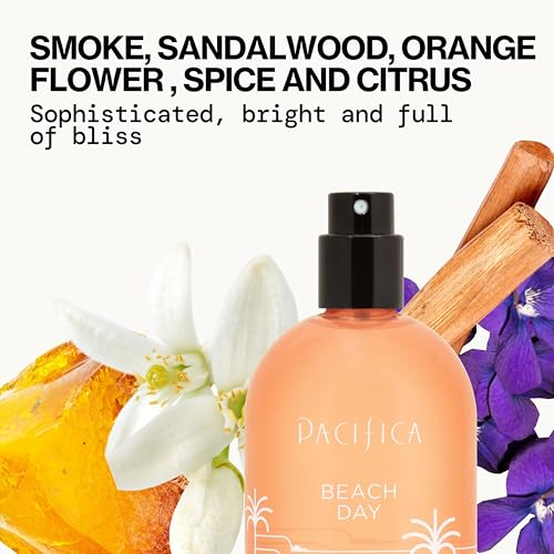 Close-up of Beach Day Spray atomizer releasing fresh mist.