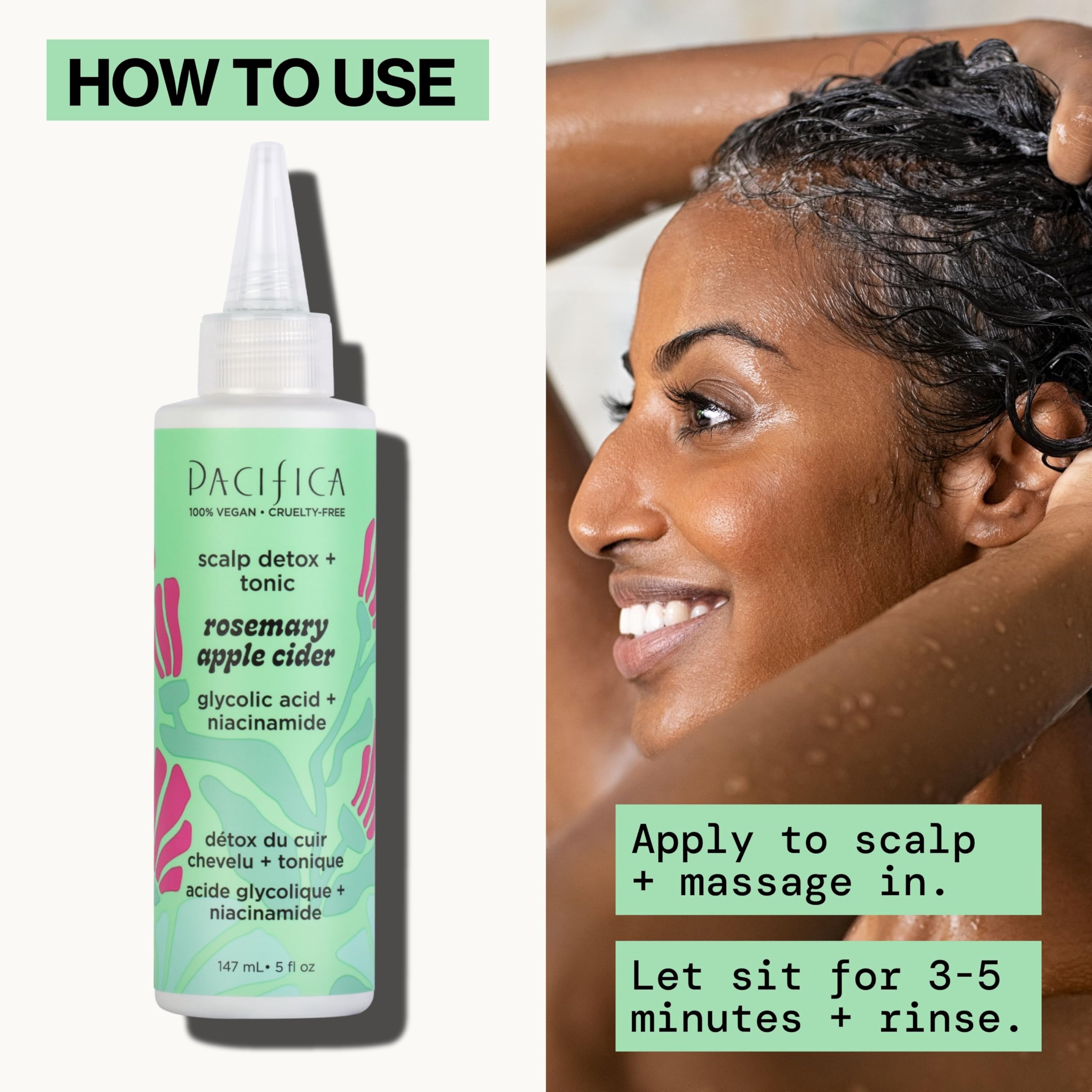 Pacifica Buildup Removal on scalp implied by exfoliating action.