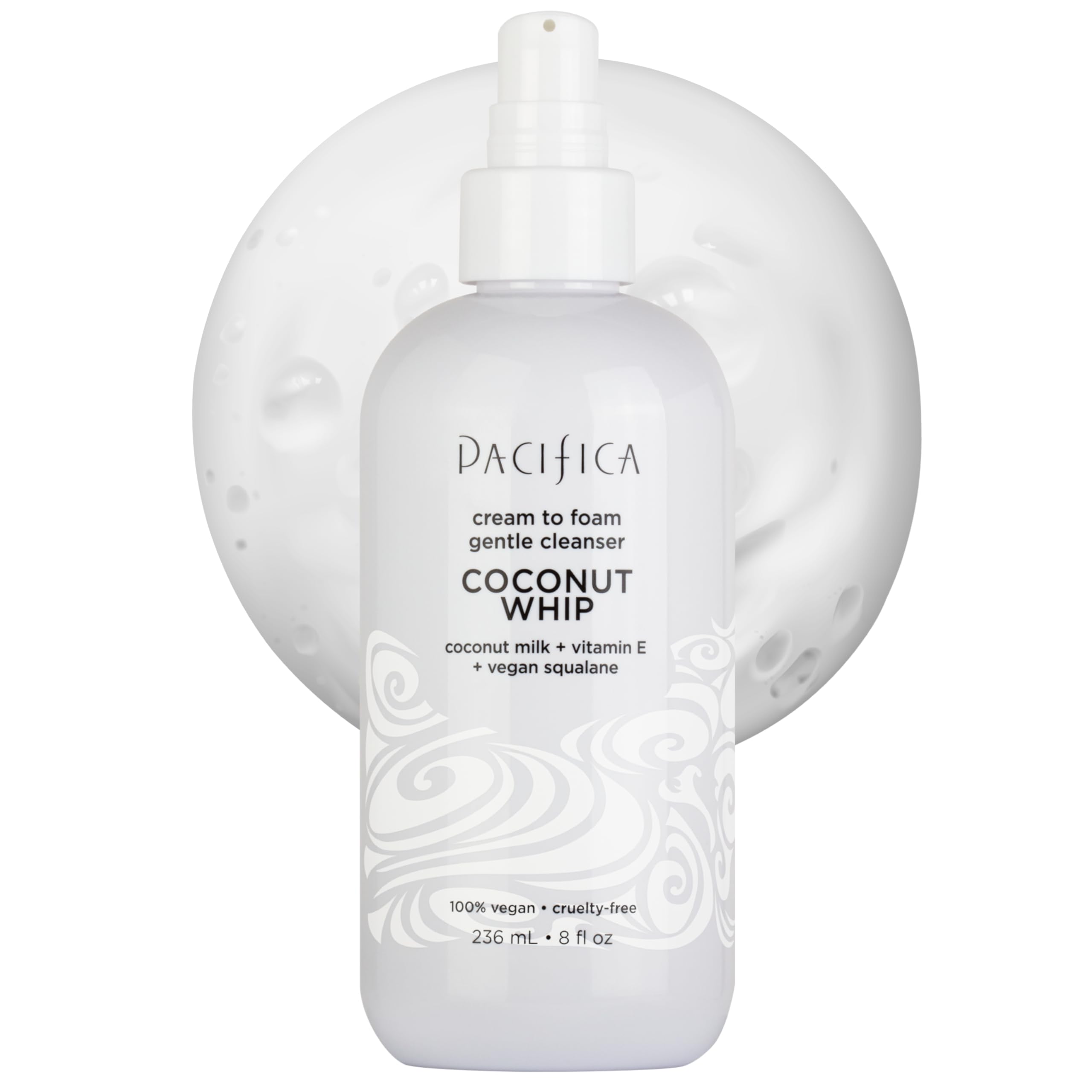 Pacifica Coconut Whip Cleanser bottle for gentle cleansing.