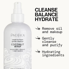 Cream-to-foam texture transition on skin.