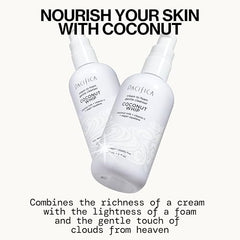 Pacifica Coconut Whip Cleanser pump demonstrates easy daily use.