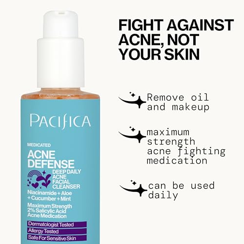 Pacifica Acne Defense foaming lather demonstrating rich cleansing action.