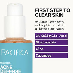 Pacifica Acne Defense label close-up highlighting clean formula.