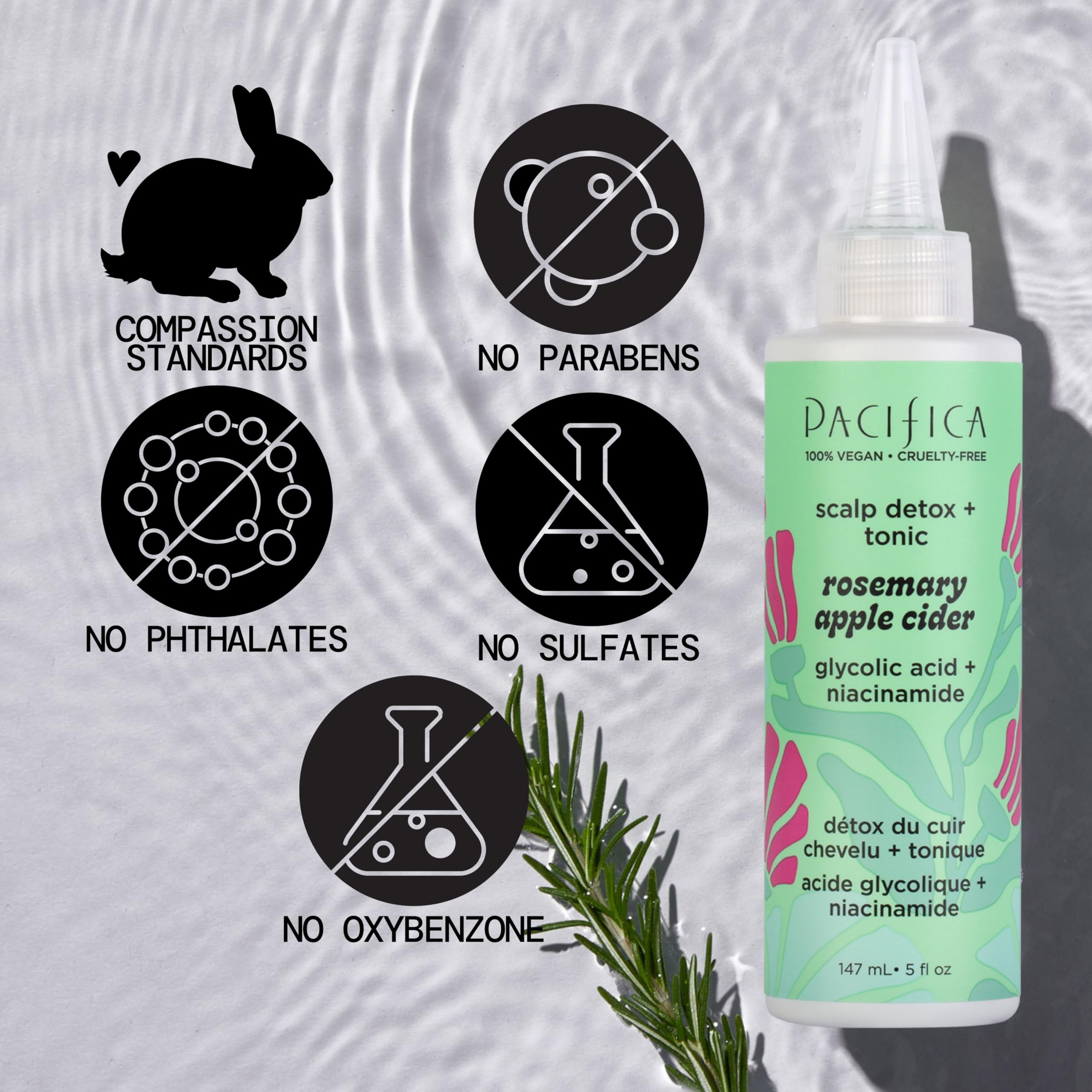Pacifica set on bathroom shelf conveying spa-like recharge and freshness
