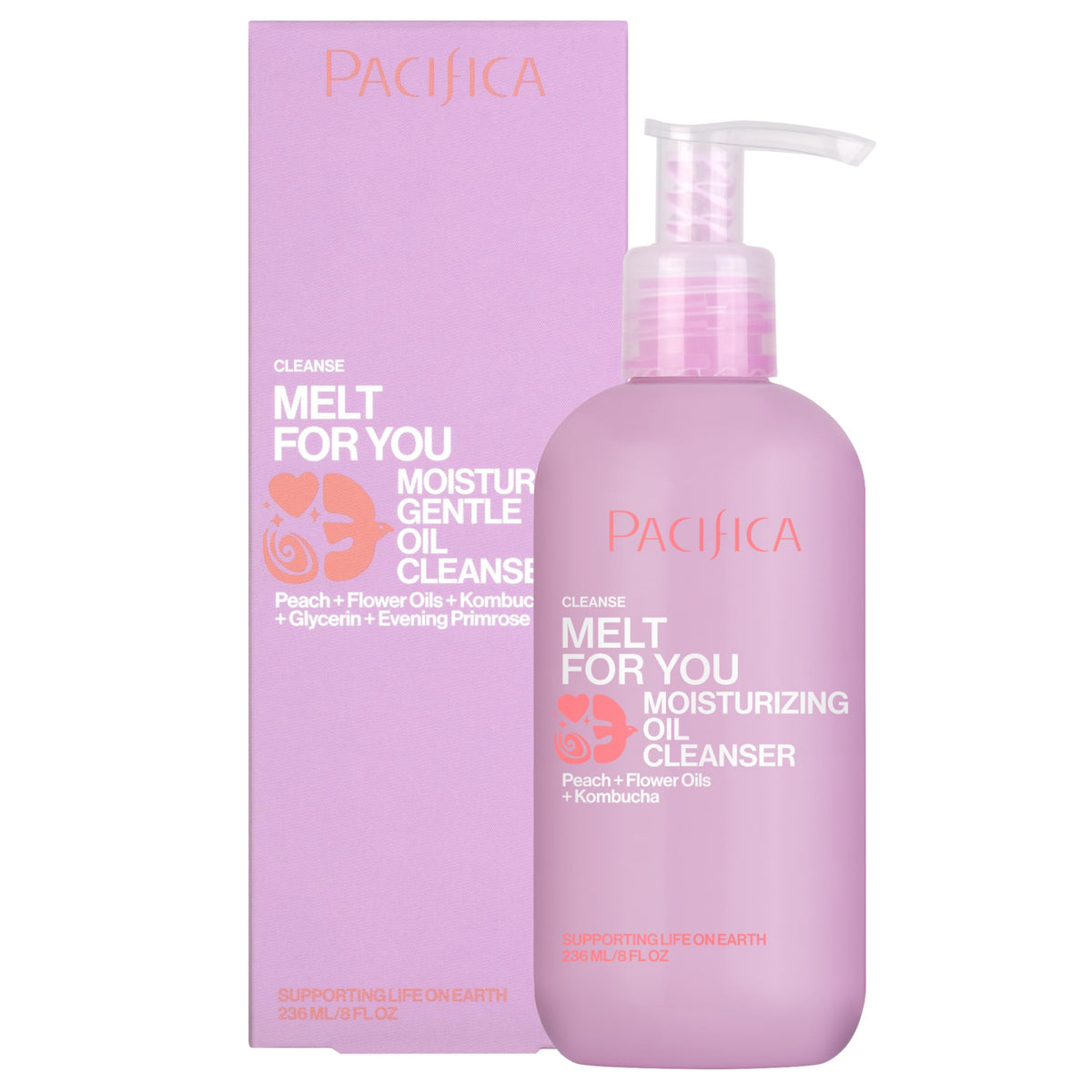 Pacifica Melt For You bottle prepared for daily makeup removal.
