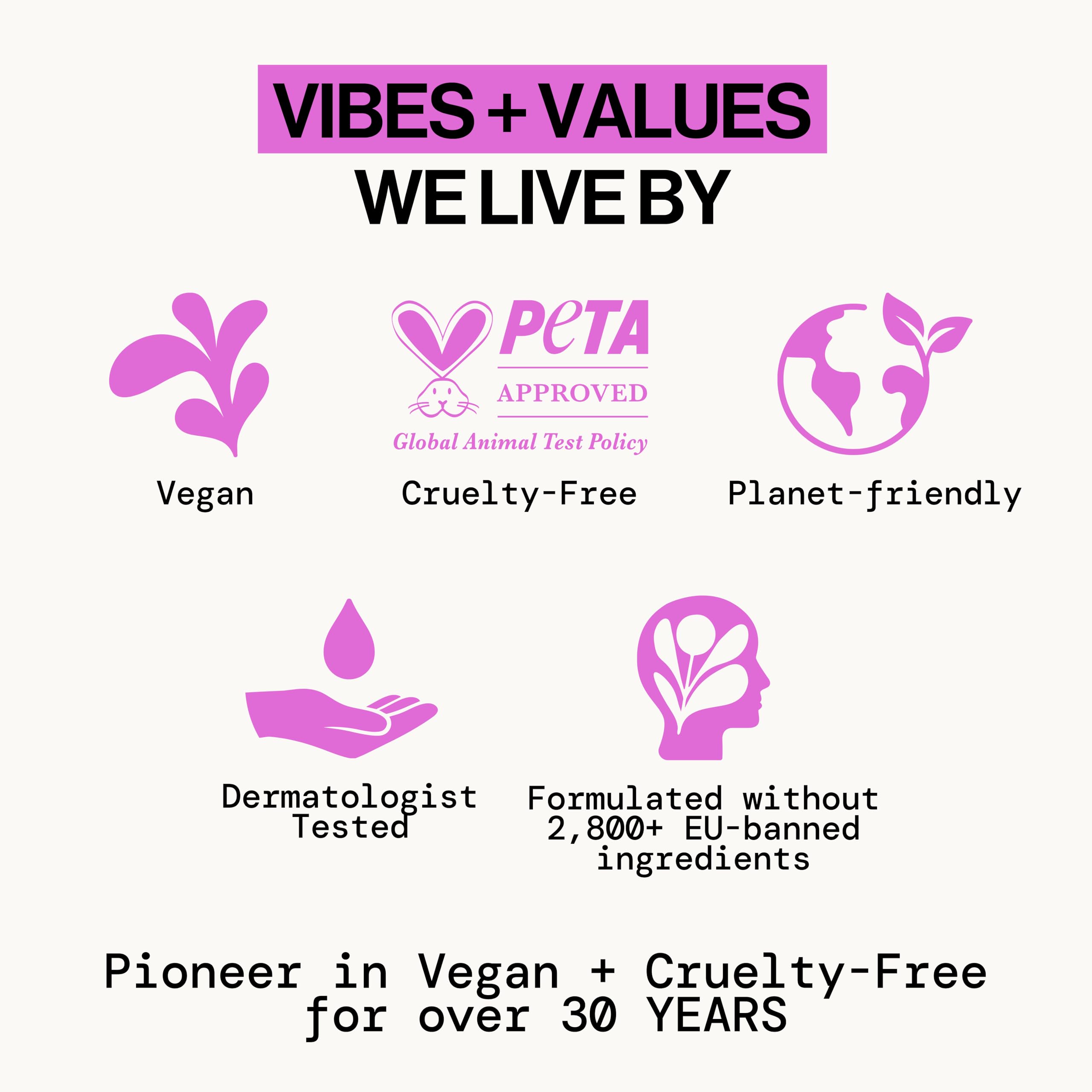 Vegan and cruelty-free packaging signals ethical skincare.