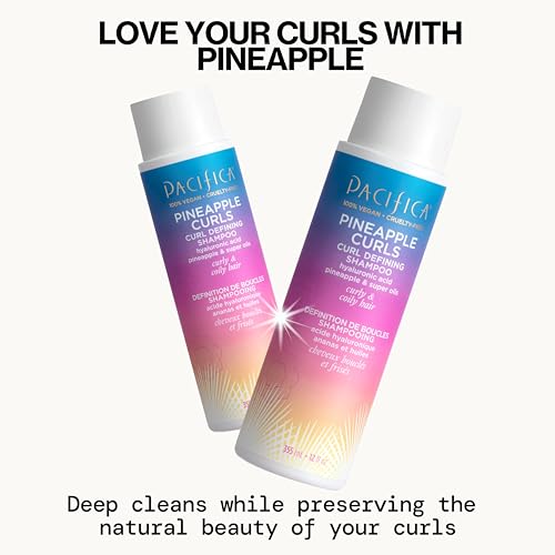 Pacifica Pineapple Curls conditioner bottle showing lightweight moisture for defined curls