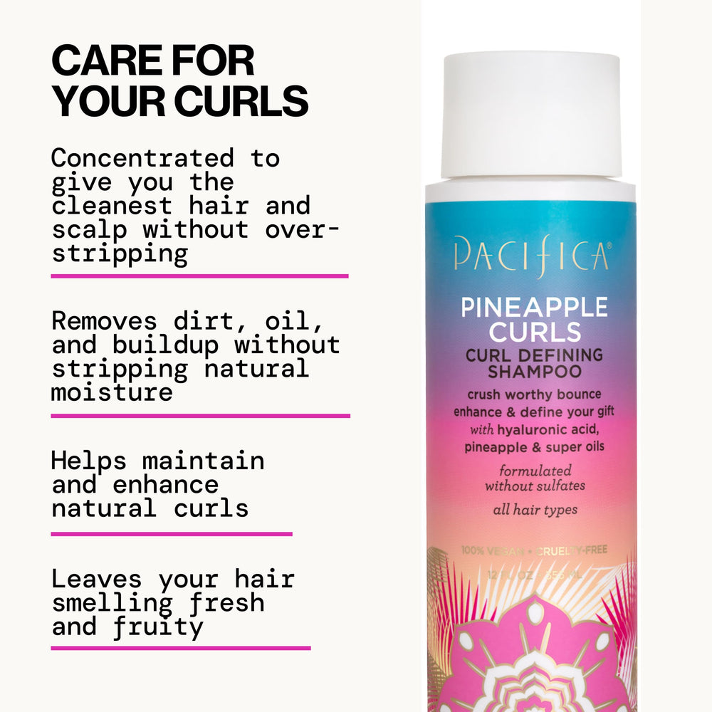 Pacifica Pineapple Curls model hair with defined, bouncy curls