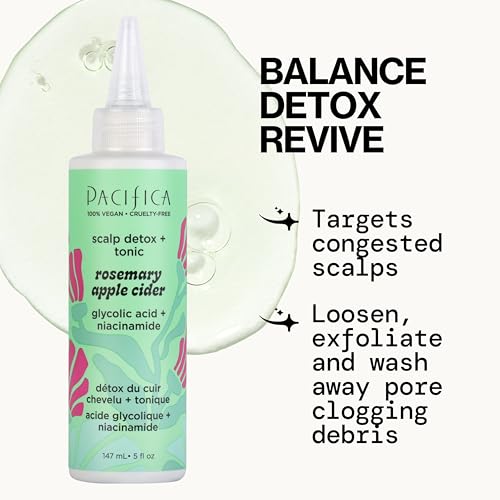 Pacifica Rosemary ACV Tonic Pour showing easy scalp application.