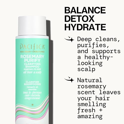 Pacifica Rosemary Purify Conditioner bottle invites hydration for shiny, nourished hair.
