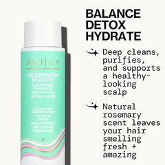 Pacifica Rosemary Purify Conditioner bottle invites hydration for shiny, nourished hair.