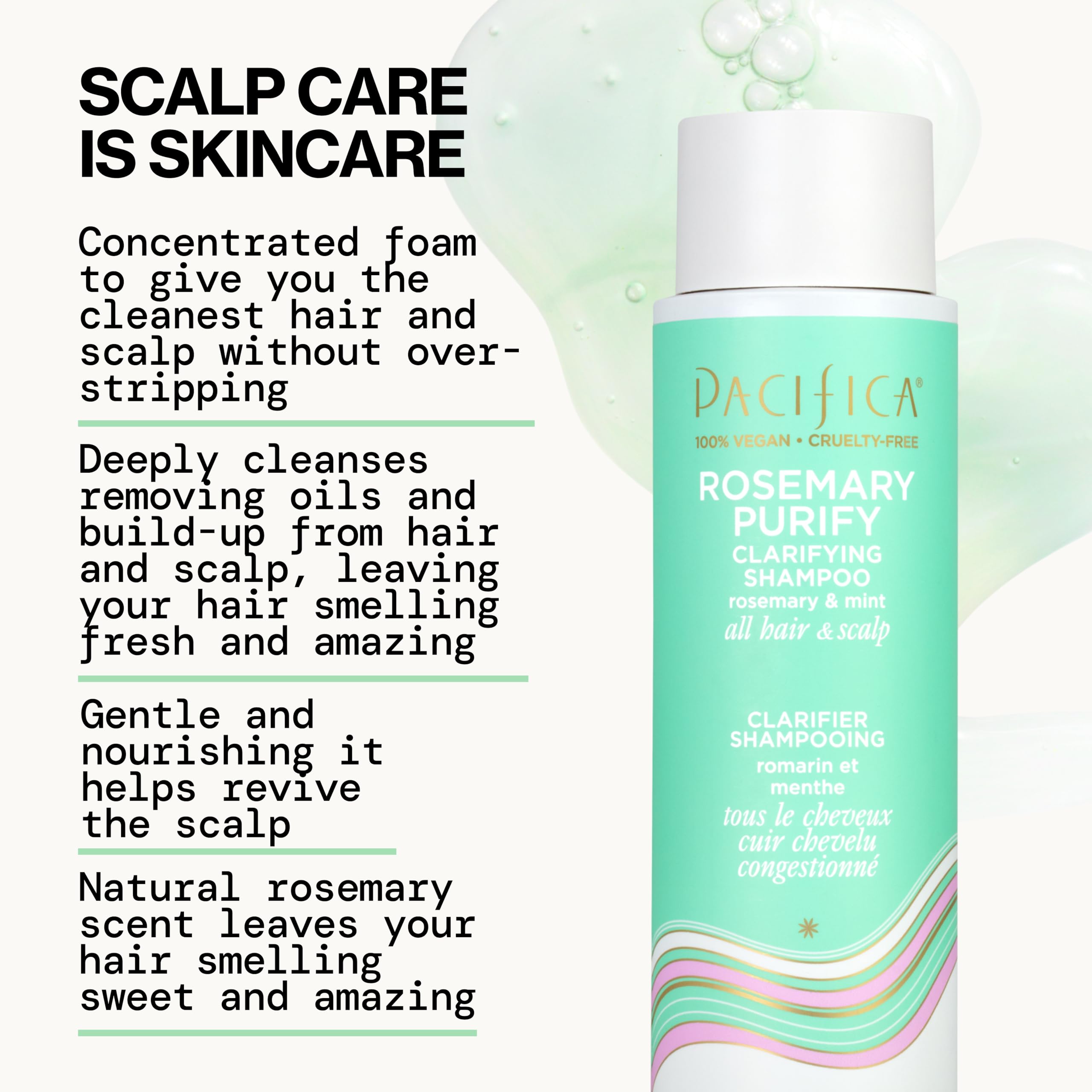 Pacifica Rosemary Purify Conditioner's smooth hair glow suggests improved manageability.