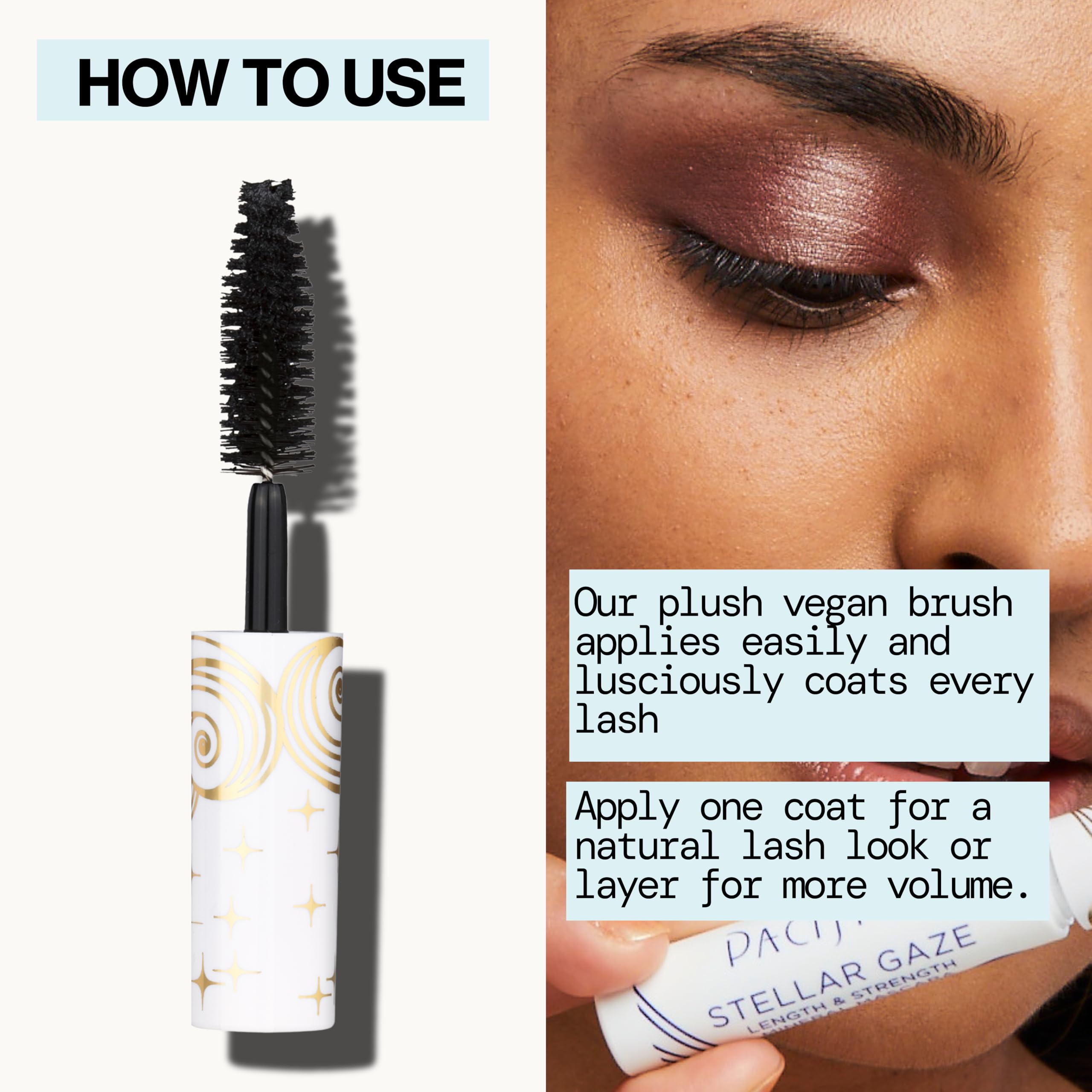 Pacifica Stellar Gaze mini bottle emphasizes coconut oil formula.
