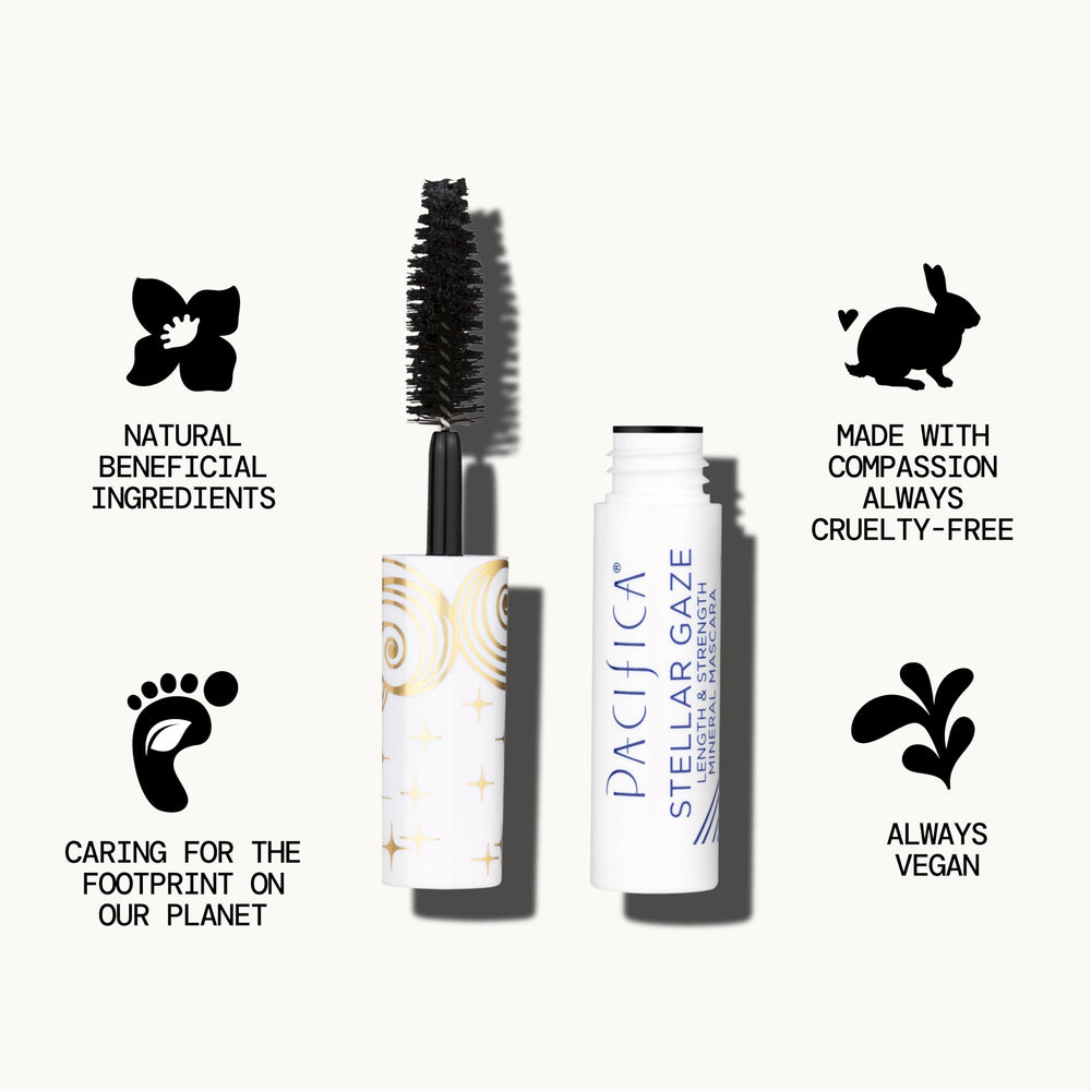 Pacifica Stellar Gaze mini demonstrates length and definition for fluttery lashes.