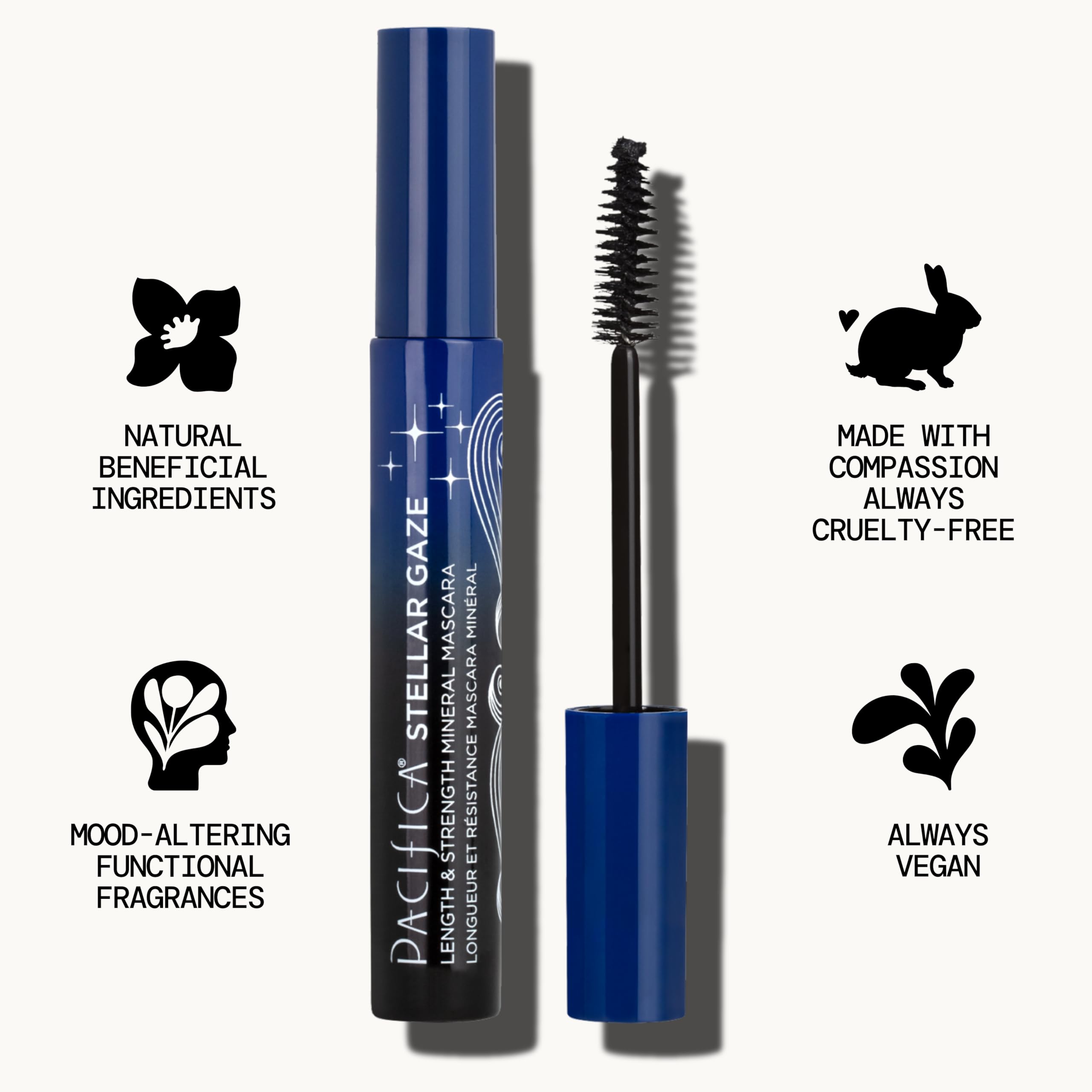 Pacifica Stellar Gaze vegan, cruelty-free mascara free of parabens and mineral oil.
