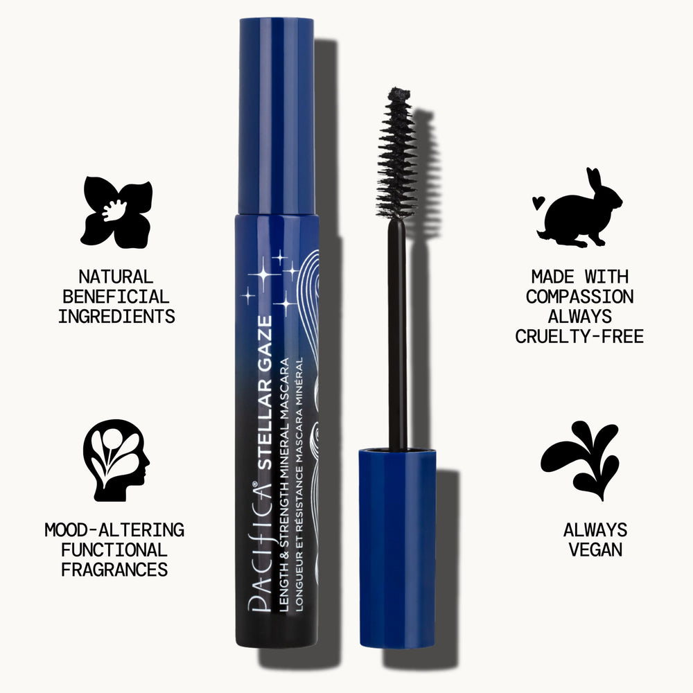 Pacifica Stellar Gaze vegan, cruelty-free mascara free of parabens and mineral oil.