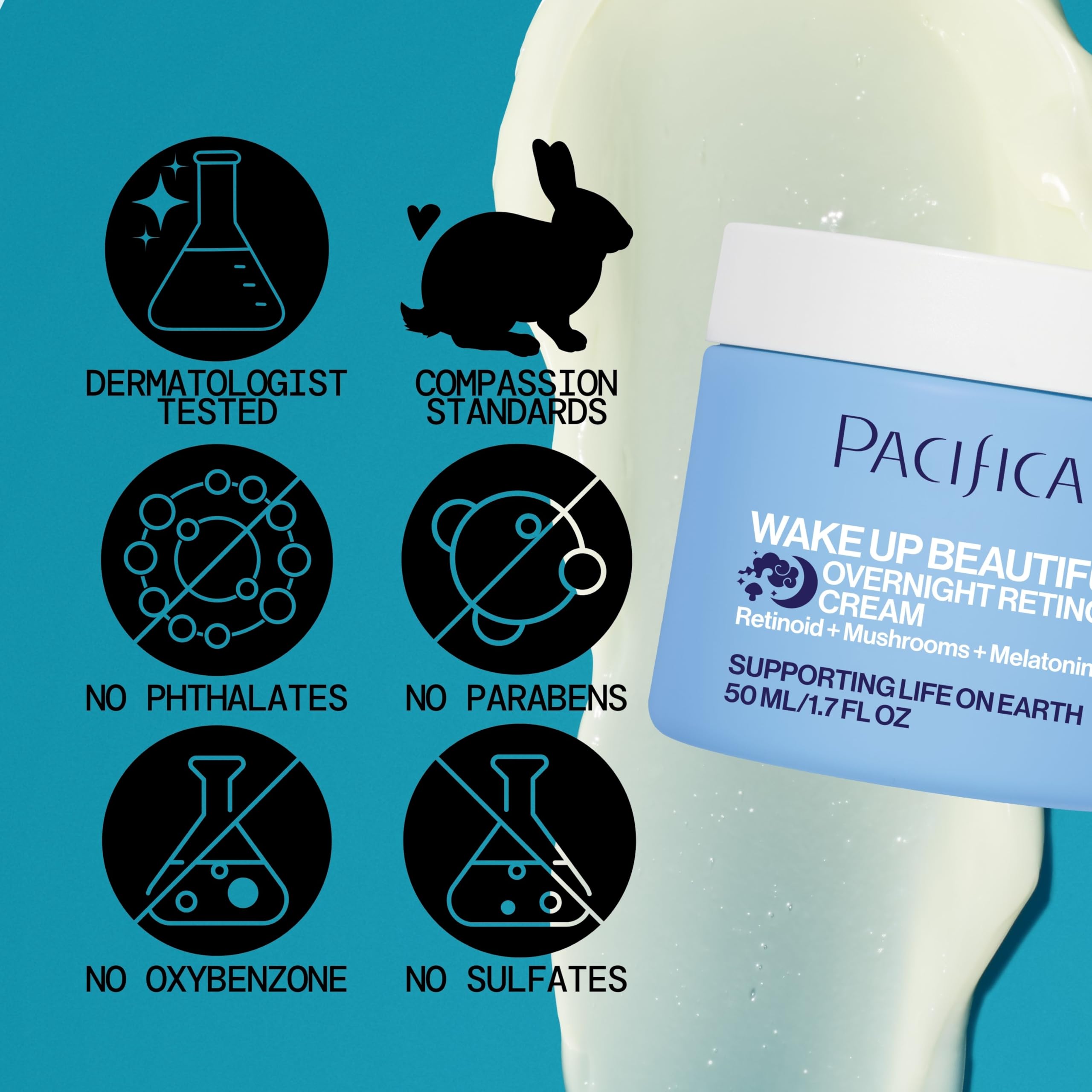 Hyaluronic acid glow in Pacifica Wake Up Beautiful for plump, hydrated skin.