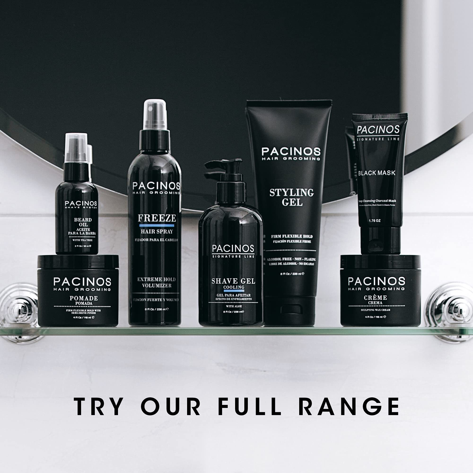 Pacinos Creme Wax Cream shot illustrates medium shine and defined texture.