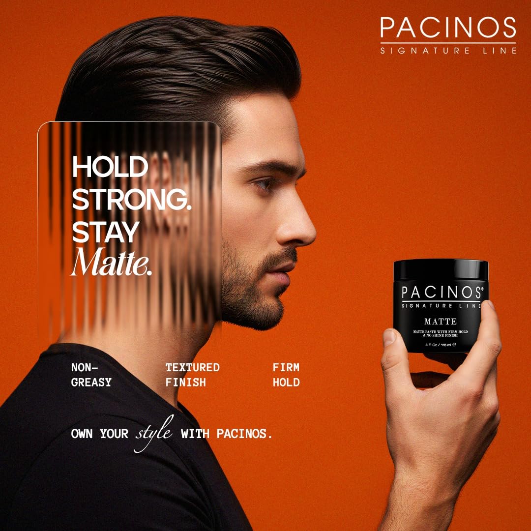 Pacinos Matte Hair Paste washes out clean without residue.