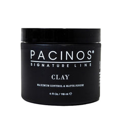 Pacinos Signature Line clay paste packaging for premium branding and easy storage.
