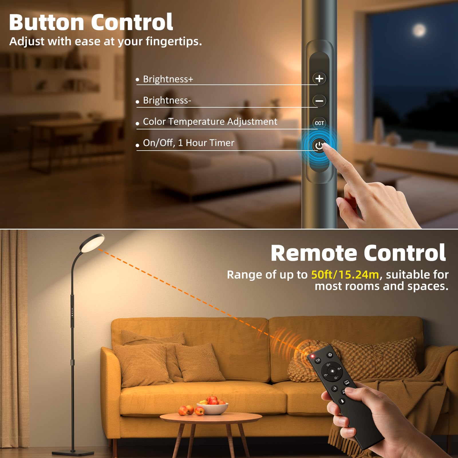 PACOVY dimmable brightness lets you tailor mood and focus.