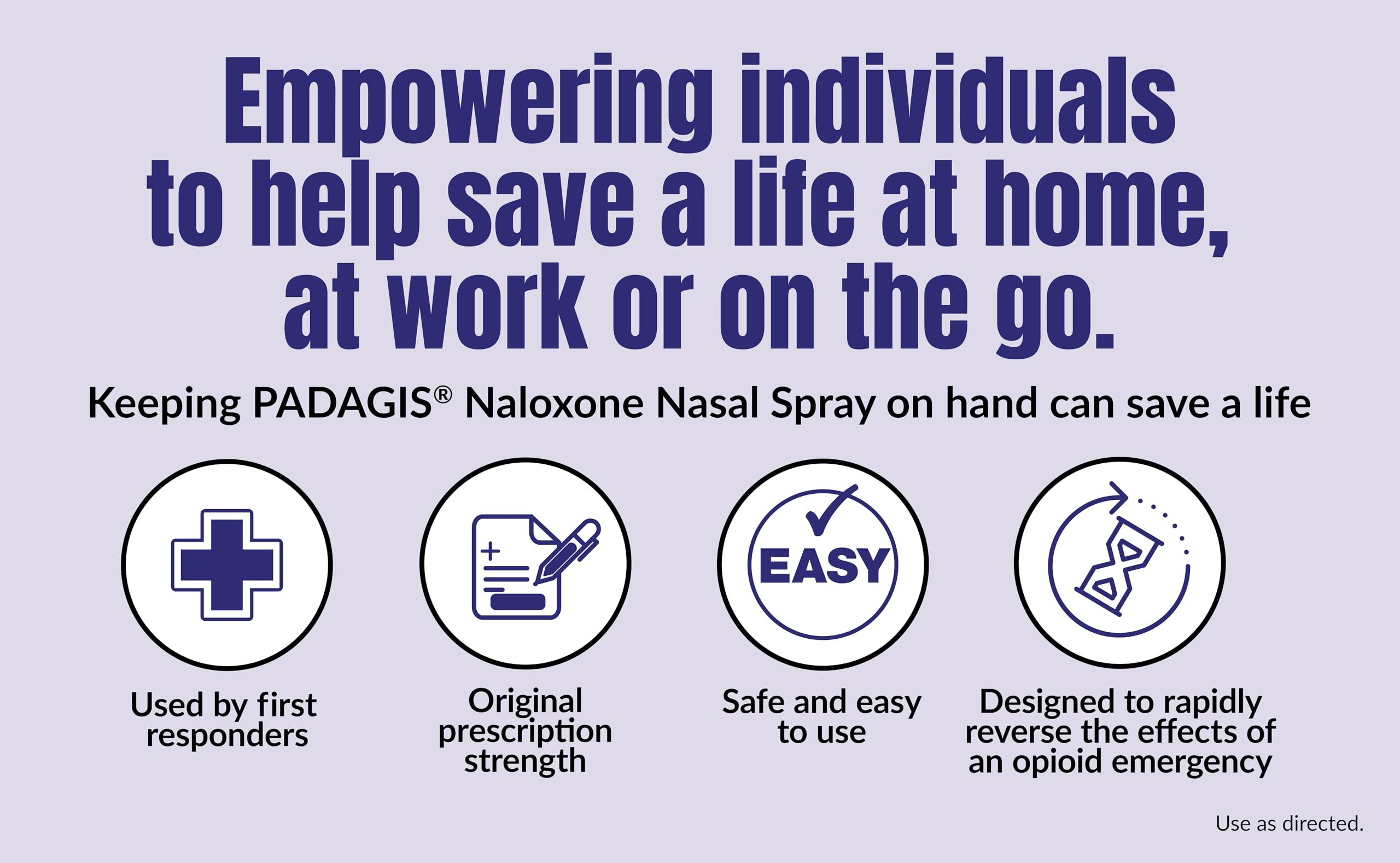 Padagis Naloxone nasal spray two-dose kit ready for emergencies.