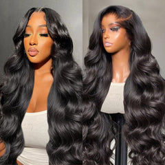 Padise 30inch body-wave lace-front wig model for a natural, voluminous look.