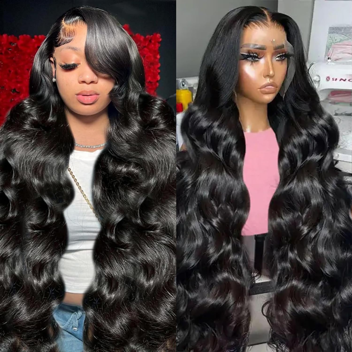Padise HD transparent 13x6 lace closeup shows realistic hairline and finesse.