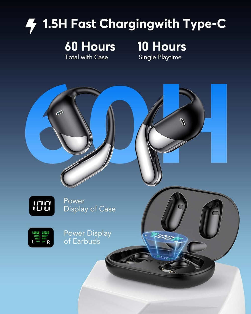 Paekole 3-in-1 open-ear earbuds for translation, calls, and music.