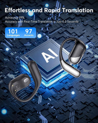 Paekole open-ear design for awareness while translating during travel.