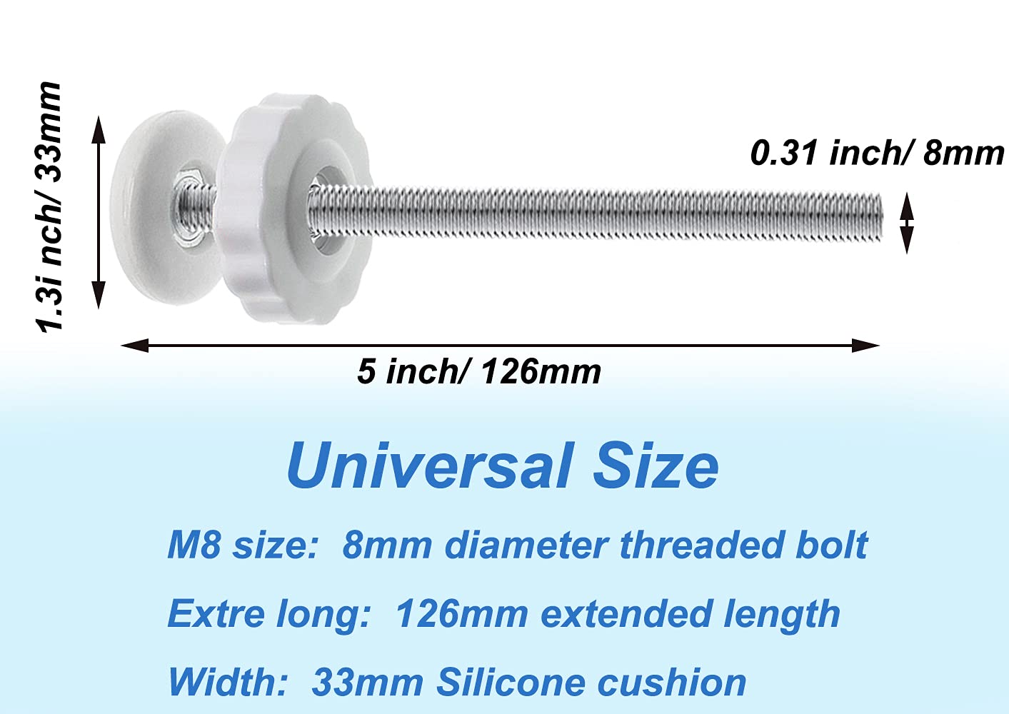 PAFOWO extra-long spindle rod 12 cm fits wider openings