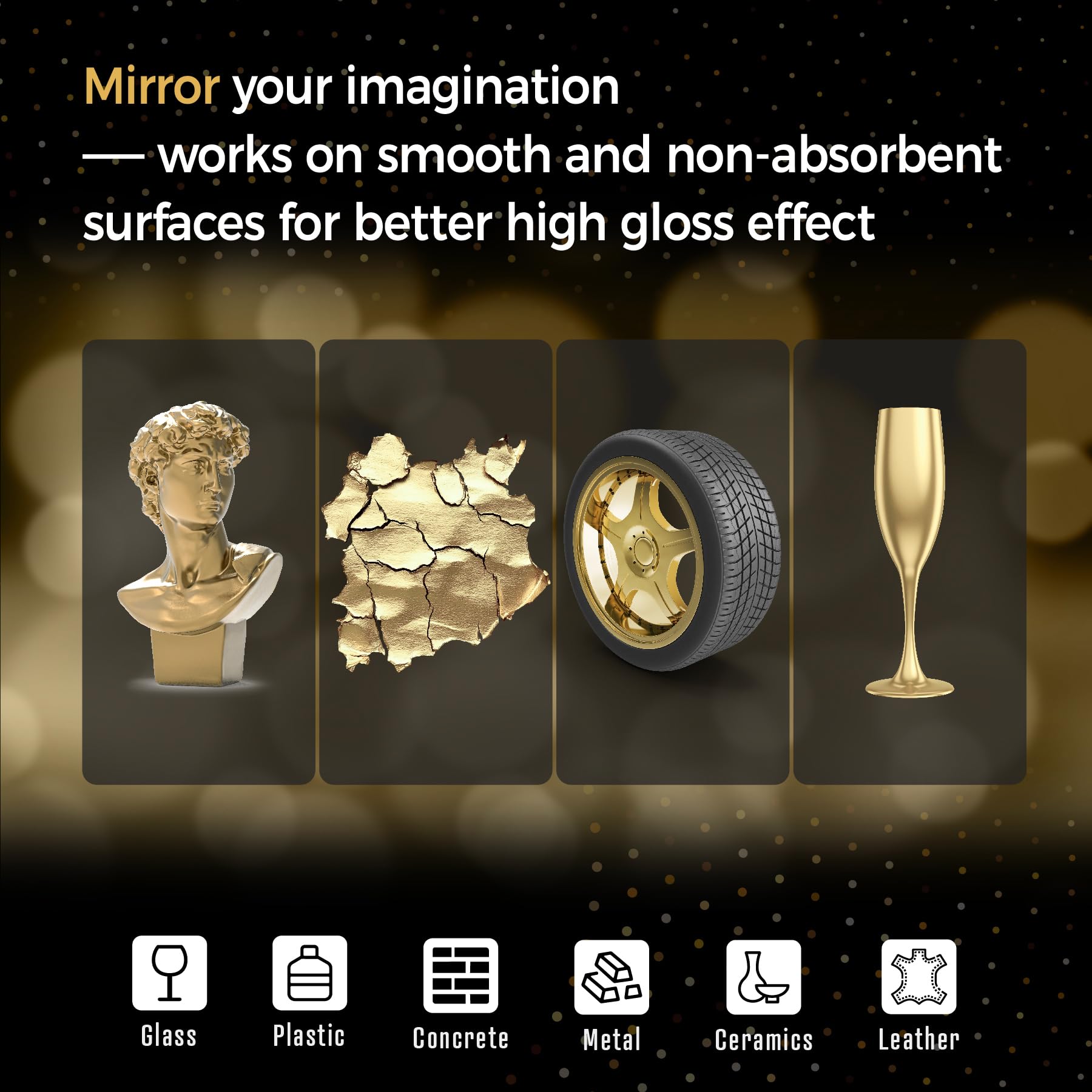 Pagather chrome paint applied to metal surfaces for bold accents