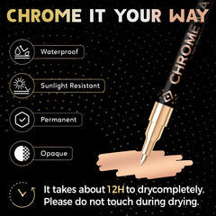 Pagather chrome pens bronze highlight jewelry repairs with a subtle mirror effect.