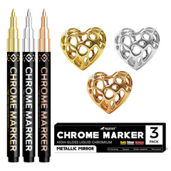 Pagather chrome pens gold show reflective mirror finish for metal and plastic projects.